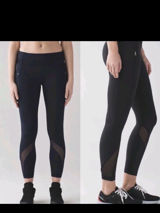 lululemon athletica Pants - Lululemon Black Mesh Inspire Tight II Size 6